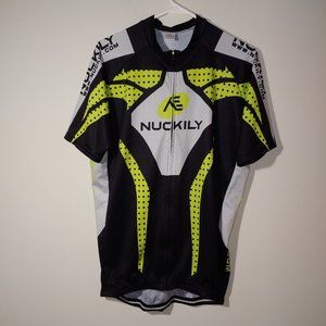 NUCKILY Breathable Cycling Full Zip Short Sleeve Jersey Size XXXL Black Yellow